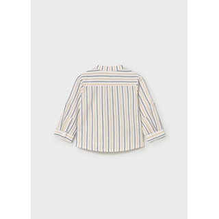 Mayoral Camisa de manga larga con lino y cuello mao bebé peach - Imagen 2